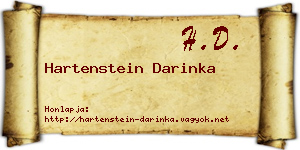 Hartenstein Darinka névjegykártya